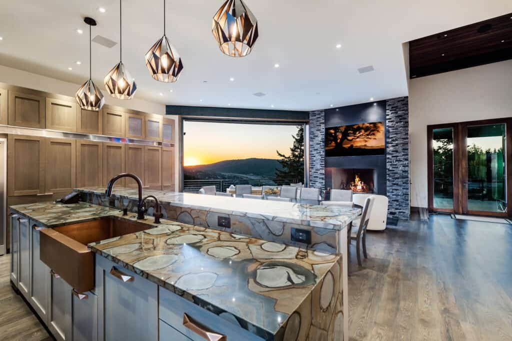 Kitchen + Dining Room + View